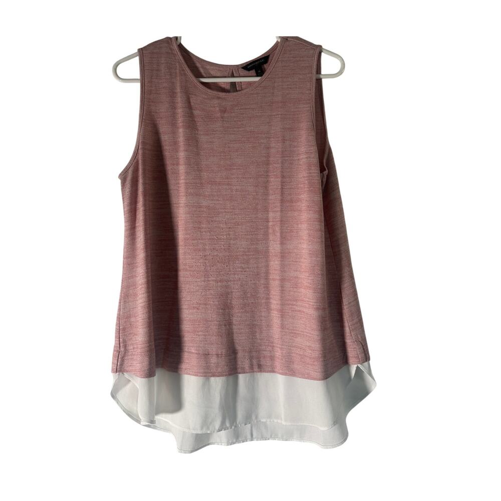 Banana Republic Sleeveless Layered Look Tank – Pink/White – Size M